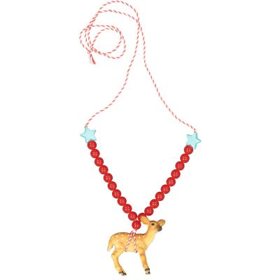 Bambi Red Necklace Blue Star