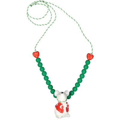 Christmas White Mouse Necklace