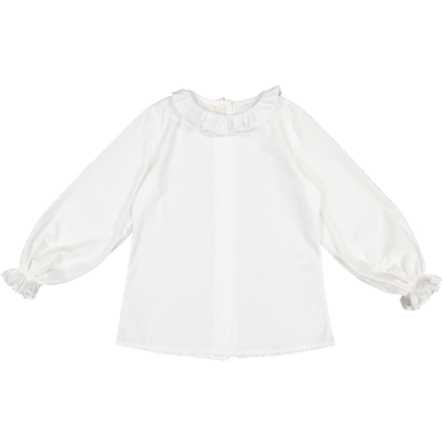 Frilled Collar White Shirt