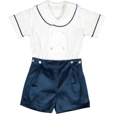 Mysterious Blue Velvet Boy Set
