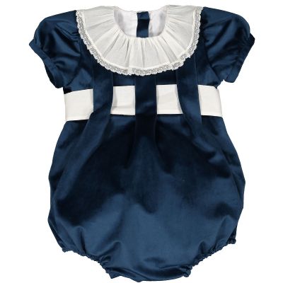 Mysterious Blue Velvet Romper