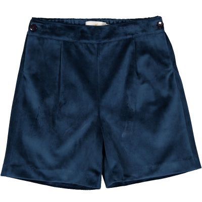 Mysterious Blue Velvet Shorts