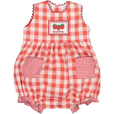 Berries and Bees Gingham Romper