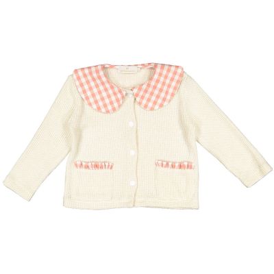 Rosy Gingham Cardigan
