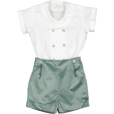 Green Velvet Boy Set