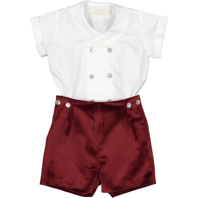 Wine Velvet Boy Set