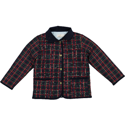 Navy Tartan Quilted Jacket