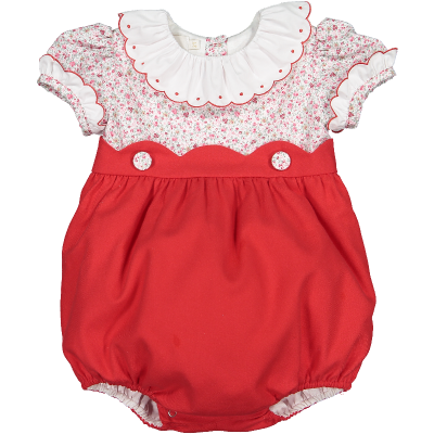 Red Flowers Romper