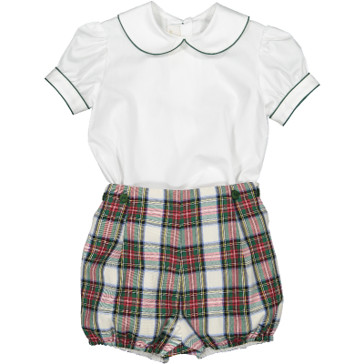 Plaid and Bows Boy Set