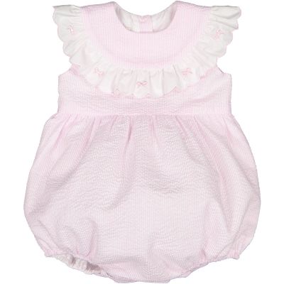  Pink Seersucker Romper