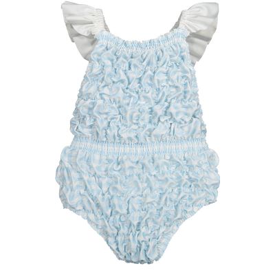 Gingham Blue Frilled Swimsuit