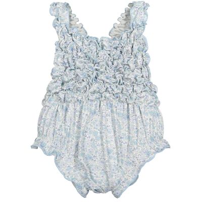 Blue Ditsy Floral Frilled Swimsuit