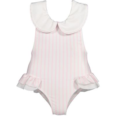  Stripes Pink Collared Swimsuit