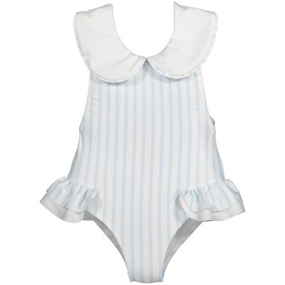 Stripes Blue Collared Swimsuit