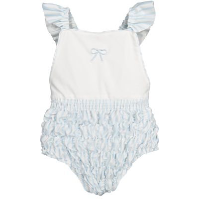  Stripes Blue Frilled Swimsuit