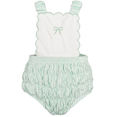 Mint Bows Cotton Frilled Swimsuit