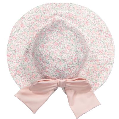  Pink Ditsy Floral Lycra Sunny Hat