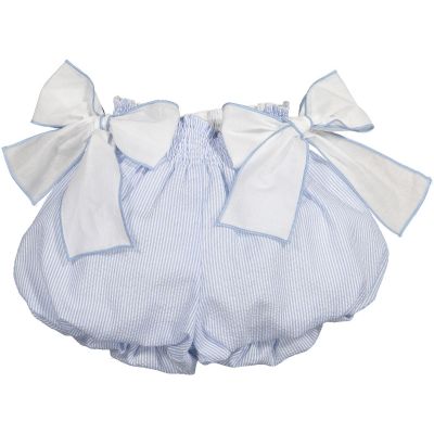  Blue Seersucker Bubbly Shorts