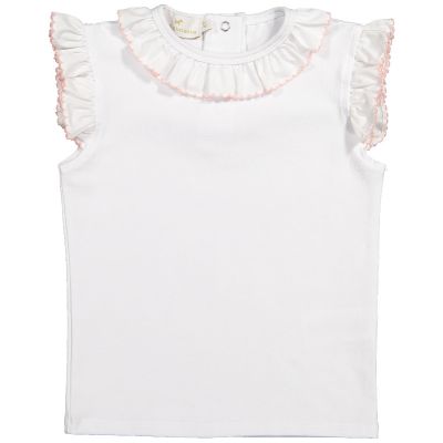 Pink Trim Frilled Top