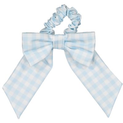  Gingham Blue Lycra Scrunchie