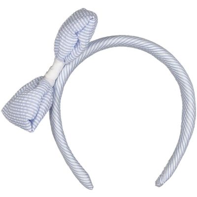 Blue Seersucker Headband