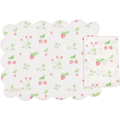 Daisies & Berries Set of One Placemat & Napkin