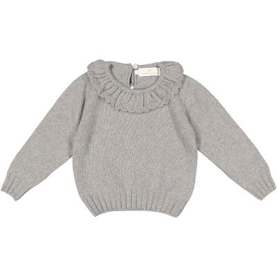 Frilly Collar Grey Knit