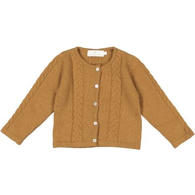 Cable-knit Brown Cardigan