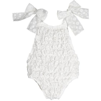 Broderie Cotton Frilled Swimsuit