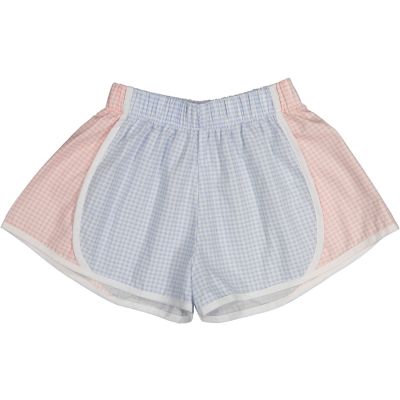 Micro Gingham Blue Sporty Shorts - 10T-12T
