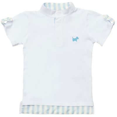 Blue Stripes Logo Boy Polo