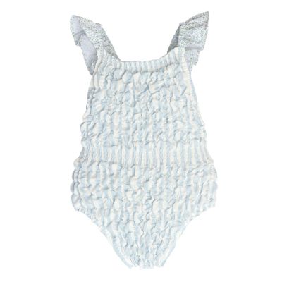 Blue Delight Cotton Frilled Swimsuit