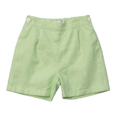 Green Linen Boy Shorts