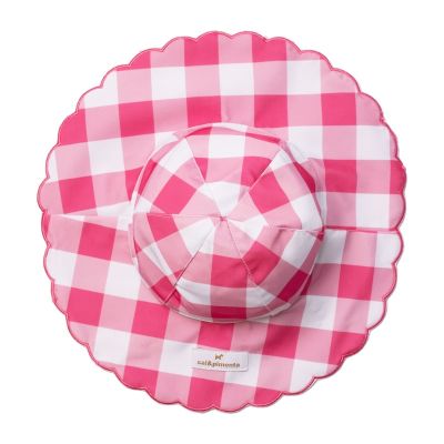 Pink Jam Buffalo Check Lycra Sunny Hat