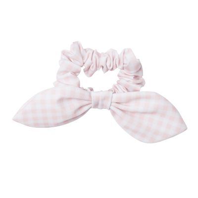 Retro Flowers Gingham Lycra Scrunchie