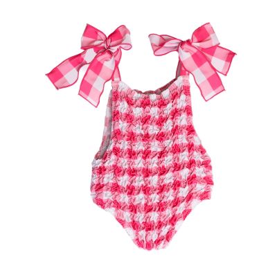 Pink Jam Buffalo Check Frilled Swimsuit