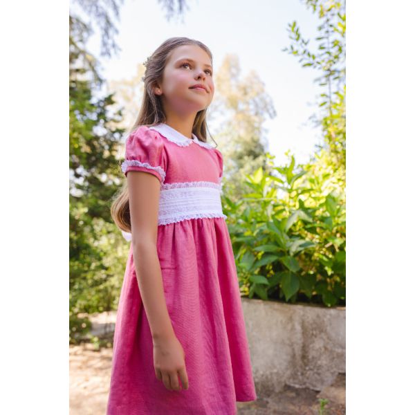 Linen Raspberry Classic Dress