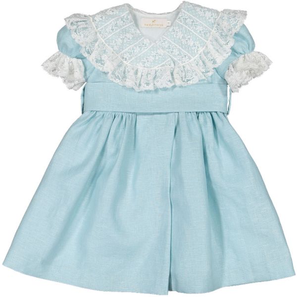 Linen Turquoise Crossed Dress