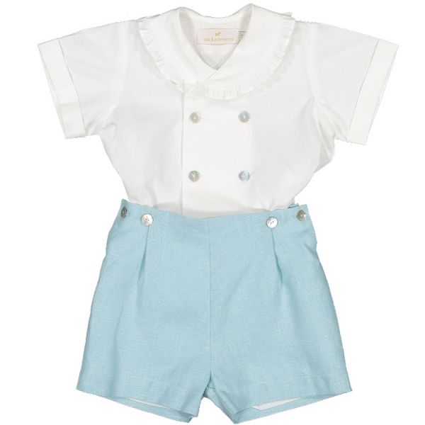 Linen Turquoise Baby Set