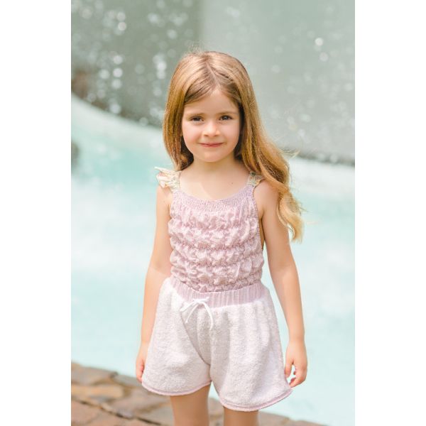 Terry Basics Pink Stripes Girl Shorts
