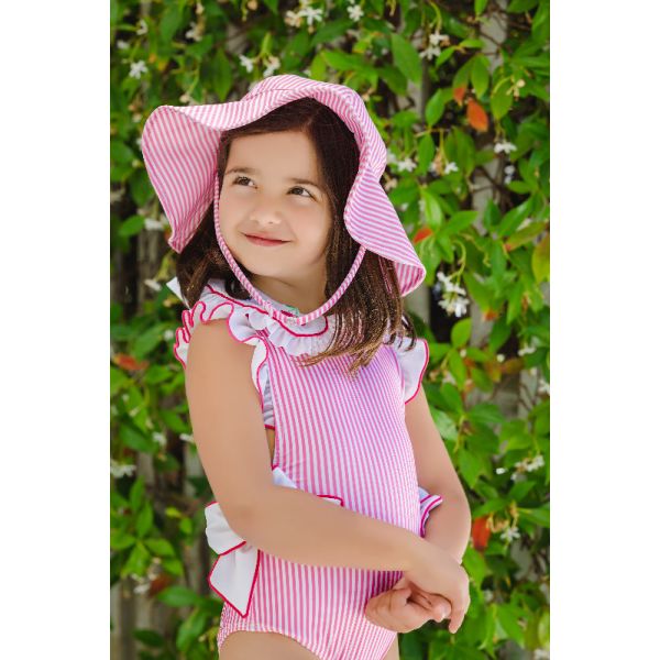 Hot Pink Cherries Lycra Sunny Hat