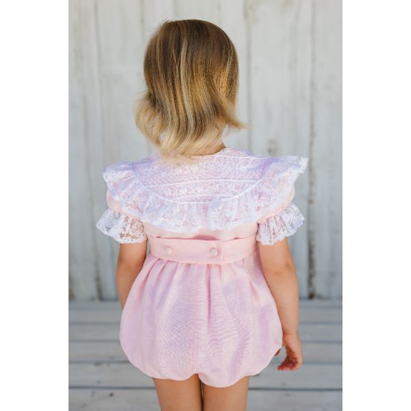 Linen Pink Crossed Romper