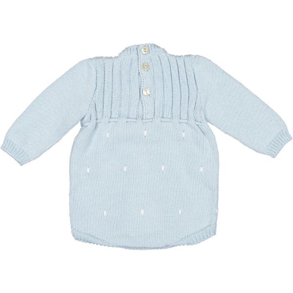 Newborn Blue Knit Romper & Baby Bonnet