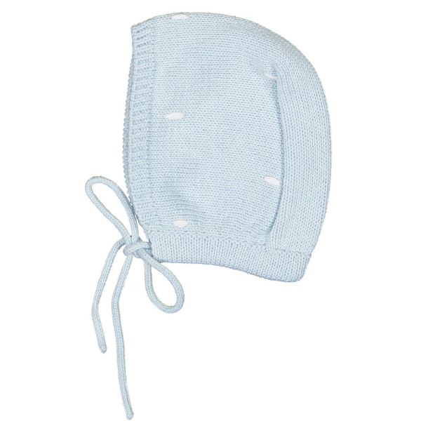 Newborn Blue Knit Romper & Baby Bonnet