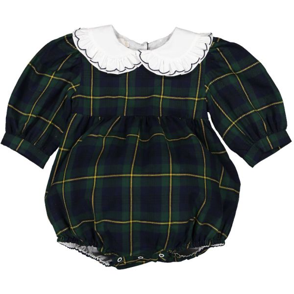 Navy Tartan Romper