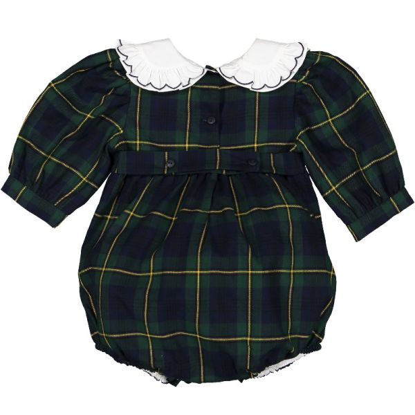 Navy Tartan Romper