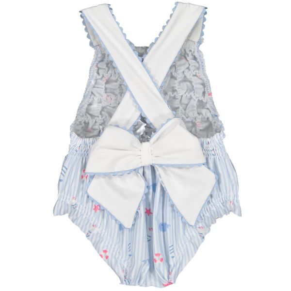  Nautical Frilled Swimsuit