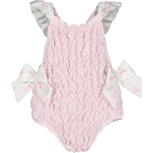 Pink Cherries Frilled Swimsuit