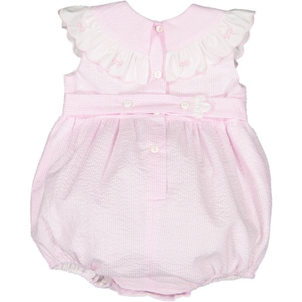  Pink Seersucker Romper