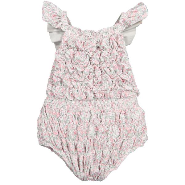  Pink Ditsy Floral Frilled Swimsuit